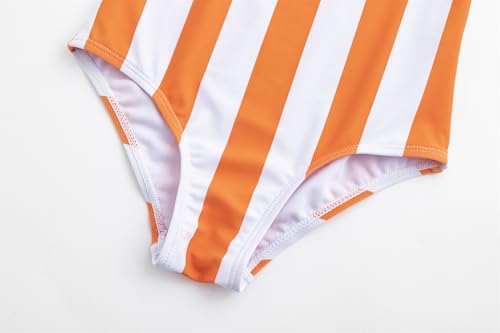 Image of LIZENS Girls Swimwear One Piece Striped 2-12Years Ruffle Trim Flounce Beach Bathing Suit for Kids