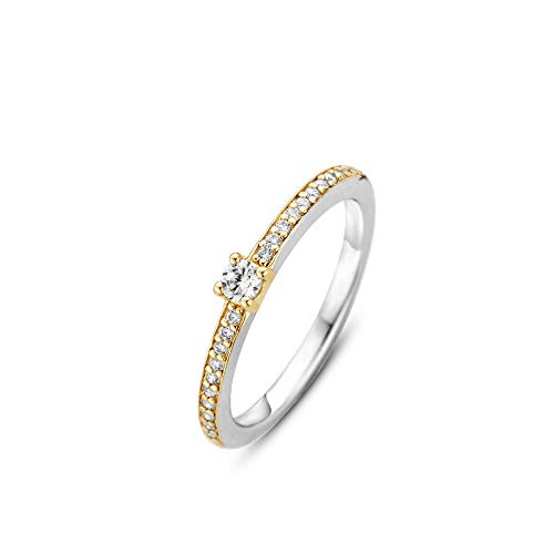 Bague TI SENTO MILANO Femme Acier Cœur 1869ZY/54 : Bijou de créateur avec oxydes de zirconium