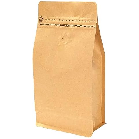 IN SAFE PACK 50 PCS Resealable Coffee Bags with Valve (1lb, 16oz) - Kraft Coffee Pouches with One-way Degassing Valve for Coffee Bean… Cover