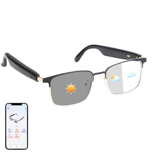 Smart Glasses con traduttore AI, occhiali da traduzione polarizzati in tempo reale, lenti fotocromatiche con...