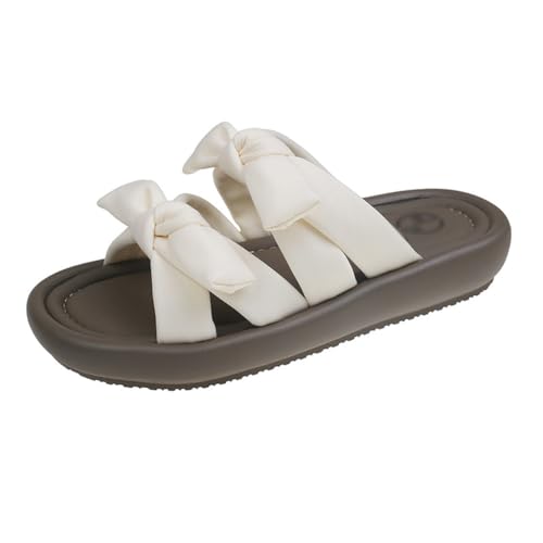 HBJWOV Sandals and Slippers for Women's Sponge Cake Thick Sole Medium Heel Soft Sole Roman Beach Sandals