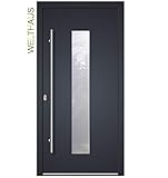 außen Anthrazit, innen Weiß, inkl. 1400 mm Stoßgriff + Innendrücker + Zylinder + 5 Schlüssel