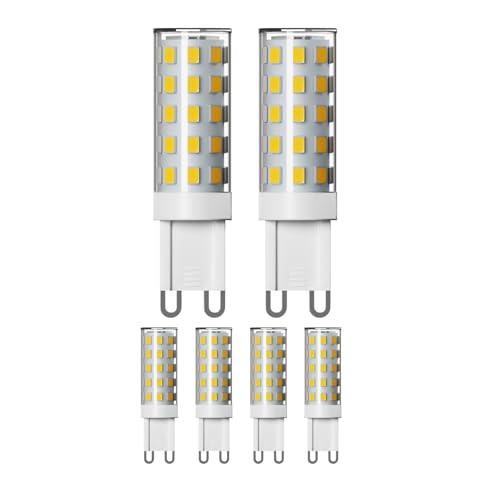 ledscom.de 6 Pieces G9 LED Bulbs, Warm White (2800 K), 3.5 W, 485lm, 3-Step dimmer