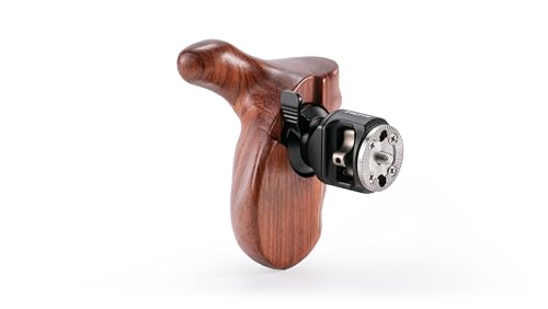 Image of Tilta Advanced Left Side Wooden Handle (ARRI Rosette - Type X) | Black Walnut Wood & Aluminum Alloy Build | Quick Release Button