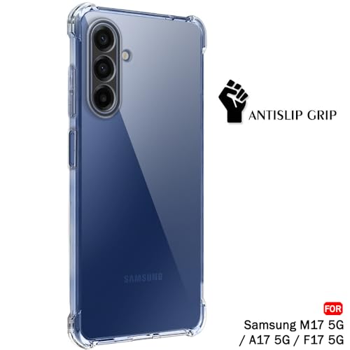 Image of TheGiftKart Transparent Crystal Clear Back Cover Case for Samsung Galaxy M17 5G / A17 5G / F17 5G| Shockproof Soft TPU Case | Cushioned Edges for Ultimate Protection Back Cover Case (TPU, Transparent)