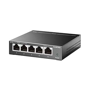 TP-Link TL-SG105S, 5 Port Gigabit Ethernet Network Switch, Ethernet Splitter, Hub, Desktop and Wall-Mounting, Sturdy…