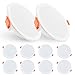 Downlight LED Techo Foco Empotrable Led Ketom 10W Redondo Extraplano Panel LED Blanco Cálido 3000K Foco LED Empotrable 850LM 35mm AC185-260V Ojos de Buey LED Para Cocina, Dormitorio, Pasillo, 10 pack