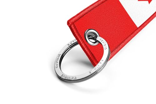Image of KEYTAILS Keychains, Premium Quality Canada Flag Key Tag for Auto, Motorcycle, UTV