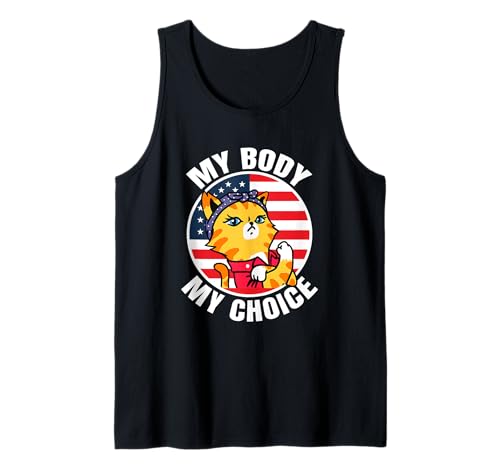 My Body My Choice Childless Cat Lady Feminist 4B Retro Tank Top