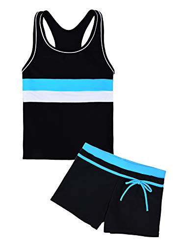 UhniceGirls Swimsuit Two Piece Tankini Swimwear with Boyshort