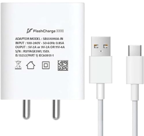 Image of Original 44W USB Type C Fast Charger Set Compatible with Vivo Y58 5G, T3 5G, T3x 5G High-Speed Charging Adapter with Cable