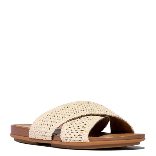 Image of FitFlop Women's Gracie Leather Cross Slide Sandal
