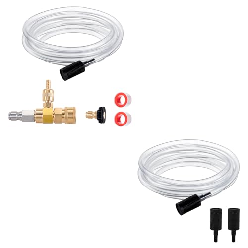 Raincovo Pressure Washer Chemical Injector Kit, Soap Injector with Siphon Hose, 3/8 Inch Quick Connect, 4000 PSI