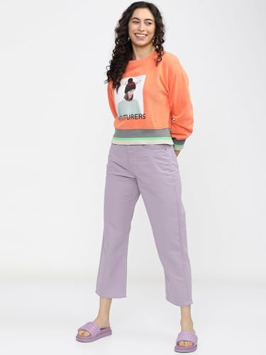 Image of Tokyo Talkies Women's Wide Leg Cropped Jeans | Stretchable Mid-Rise Jeans Pant