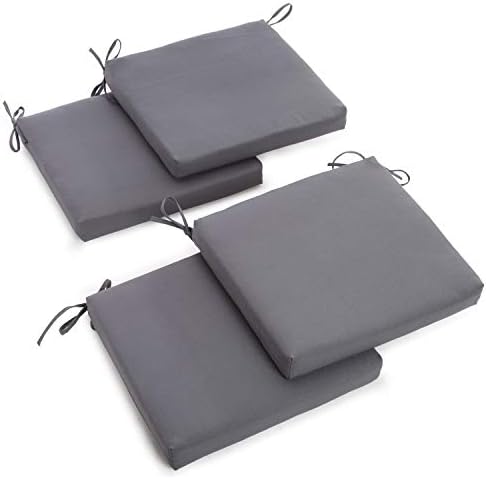 Blazing Needles, L.P. Indoor Twill Chair Cushion, 4 Count (Pack of 1), Steel Grey
