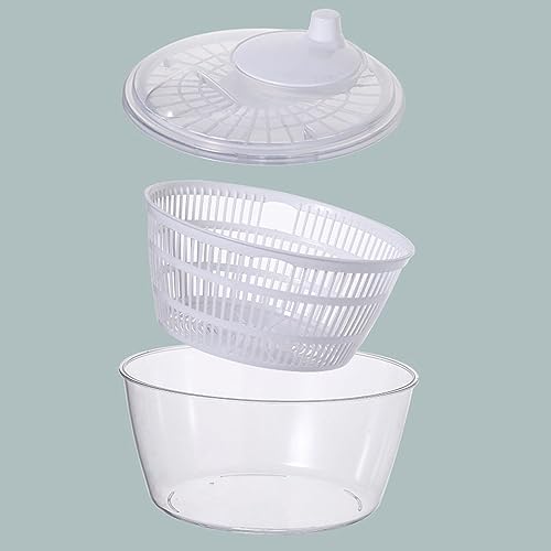 Duqulle Salad Spinner Large,Clear Salad Spinner,Salad Dryer Lettuce Spinners With Vegetable Washing Basket,Quick And Easy Multi-Use Salad Spinner,Manual Salad Washer For Kitchen - Image 5