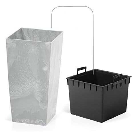 Blumenkübel Blumentopf Pflanzkübel Übertopf Quadrat Beton-Optik Cover