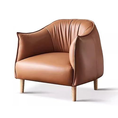 Sofás/Sillones para Espacios Pequeños Sofá de Cuero Minimalista Moderno sofá de Madera Maciza Silla nórdica pequeño...
