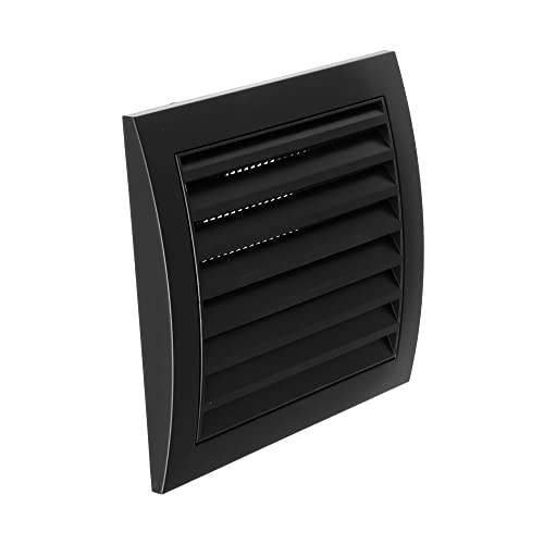 Anthracite Exhaust Hood Vent 4'' Inch / 100 mm with Flange and Built-in Mesh Guard Screen, Black, Air Vent Cover - Image 4