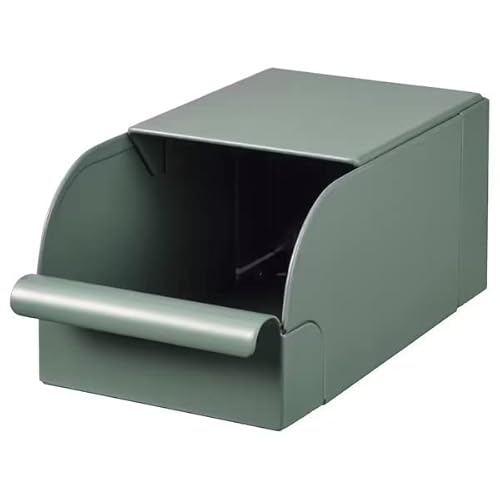 Ikea Durable Desk Metal Storage Box Grey-Green/Metal 9X17X7.5 Cm (3 ½X6 ¾X3 ") #TOP17