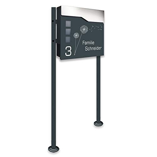 Zalafino Briefkasten incl. Standfuß freistehend in anthrazit -...