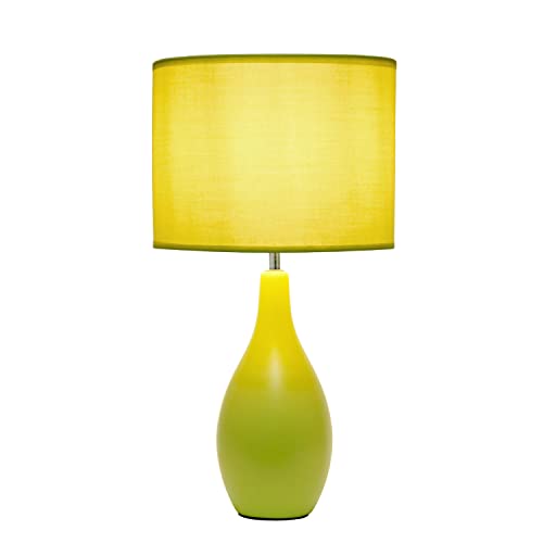 Simple Designs Lt2002-Grn Oval Bowling Pin Base Ceramic, Green Table Lamp 9.45 X 9.45 X 18.11 #TOP2