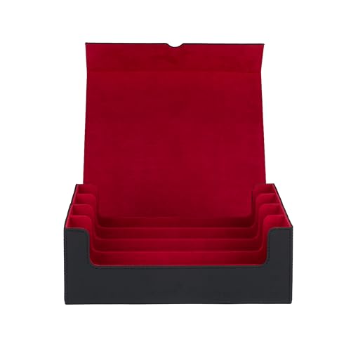 Konix Boîte de rangement 4 rangées deckboxs format 63 x 88 mm - Jeux de cartes à collectionner - Compatible Magic The Gathering, Pokémon - Noir – vue 3