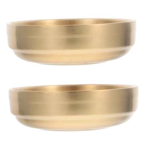 Alipis 2-piece Stainless Steel Condiment Plate Set Versatile Sauce Dish for Cold Dishes Soup Elegant Dining Accessory Portable Easy to Cle