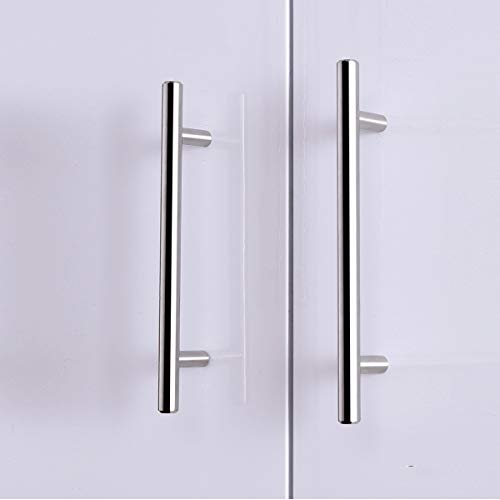 Image of Probrico 20 Pack Polished Chrome Cabinet Handles 3-1 /2 Inch Hole Centers T Bar Stainless Steel Drawer Dresser Pulls, 90mm Cabinet Pulls Kitchen Hardware Bathroom Handles