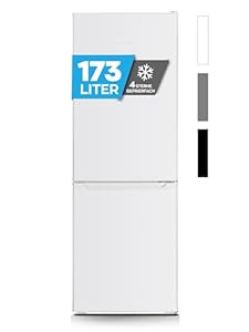 Heinrich´s Kühlgefrierkombination 173L Gesamtvolumen, 121L Kühlvolumen, 52L Gefriervolumen, LED Beleuchtung, üranschlag wechselbar, leise 40dB, große Tiefkühlboxen, 7Temperaturstufen, weiß)