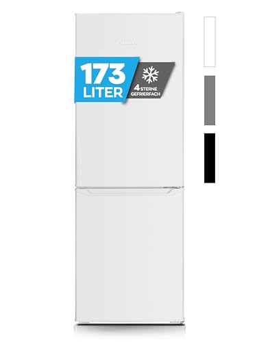 Heinrich´s Kühlgefrierkombination 173L Gesamtvolumen, 121L Kühlvolumen, 52L Gefriervolumen, LED Beleuchtung,Türanschlag wechselbar, leise 40dB, große Tiefkühlboxen, 7Temperaturstufen,(weiß)