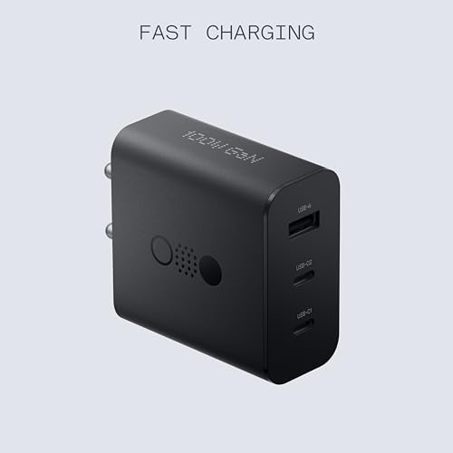 Image of CMF 100W Gan 3 Port USB C Fast Charging Adapter for Nothing 3 /3A Pro /3A /2 /1, Samsung S25 Ultra /S24 /S22 /Z fold 7 /Flip, iPhone 16e,Tab /Pad | 100W, 65W, 18W, 100Watt Adaptor, Black