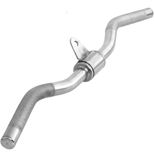 Image of Zig-Zag Handle Bar Knurled Grip | ez bar for Cable - Curl Bar Cable Attachment for Versatile Back & Arm Workouts | Best for Biceps Training