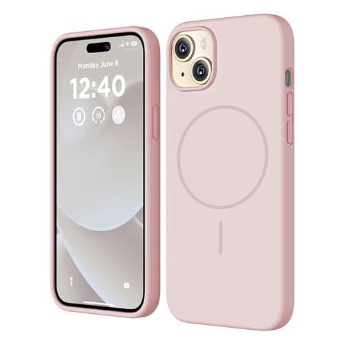 Image of Kratos Active Grip Silicone Case Cover Compatible with iPhone 15 Plus - Enhanced Protection, Wireless Magnetic Charging Case with Raised Edge Camera & Screen Protection, Shock-Resistant Design Pink