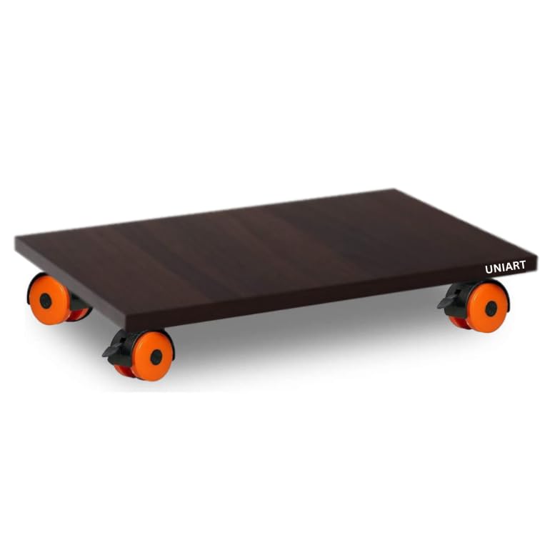 UniArt Heavy Duty Wooden CPU Tower Stand, Computer CPU Trolley with Locking Wheels (Orange & Black Wheels, 15.7 x 9.2 x 2.8 inches, Wenge) (B0CJ2YCDD9) Amazon Price History, Amazon Price Tracker