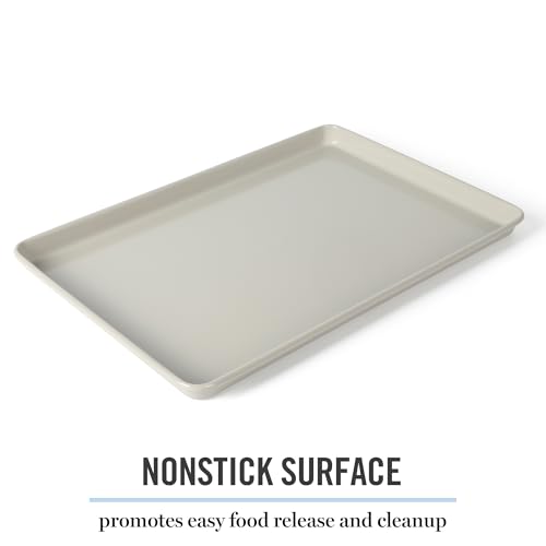 Image of Martha Stewart Gallen 17 x 11 Inch Nonstick Carbon Steel Cookie Sheet - Cool Grey, Durable Bakeware for Even Baking and Easy Cleanup