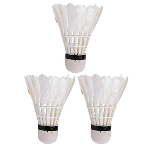 RUJFISH 3PCS Goose Feather Badminton Shuttlecocks with Great Stability and Durability High Speed Badminton Birdies Balls