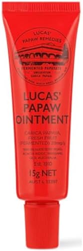 Lucas Papaw Ointment – 15g Tube with Lip Applicator – Multi-Purpose Balm for Chapped Lips, Minor Burns, Sunburn, Cuts, Insect Bites, and Diaper Rash – Made in Australia