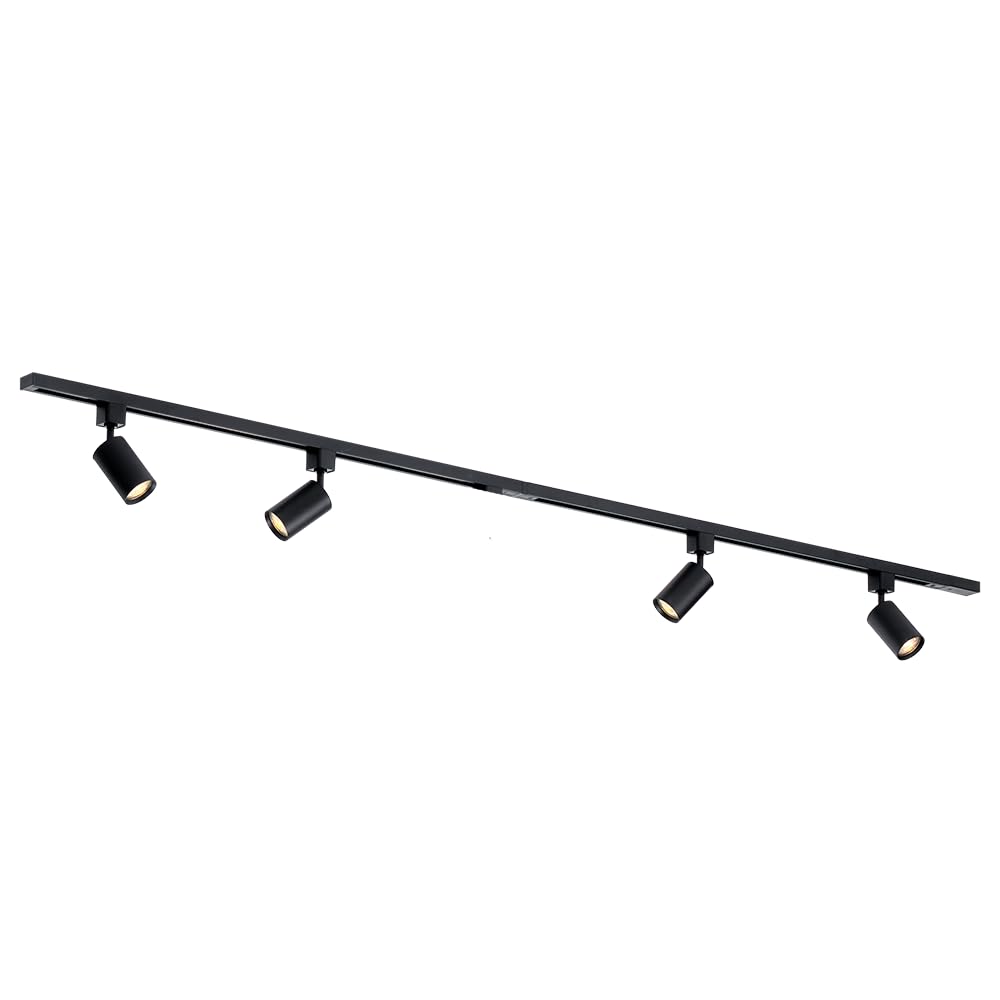 Qub Focus III 1-Phasen LED Schienensystem 200cm 4x GU10 Spots I-Form Deckenstrahler Schwarz