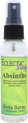Eclectic Lady Absinthe Body Spray, 2 ounces, Body Mist for Women with Clean, Light & Gentle Fragrance, Cologne with Soft, Subtle Aroma For Daily Use