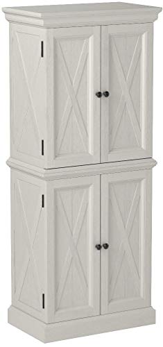 image for Home Styles Seaside Lodge Hand Rubbed White Kitchen Pantry with Two Up