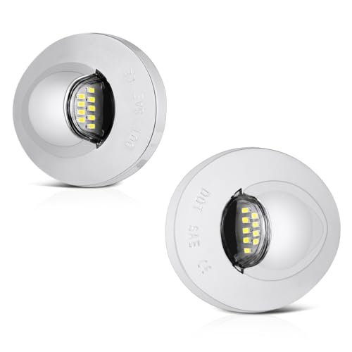 VIPMOTOZ Pure White SMD LED Chrome License Plate Light Tag Lamp Assembly Replacement For Ford F150 F250 F350 Super Duty Ranger Pickup Truck Explorer Bronco Excursion Expedition