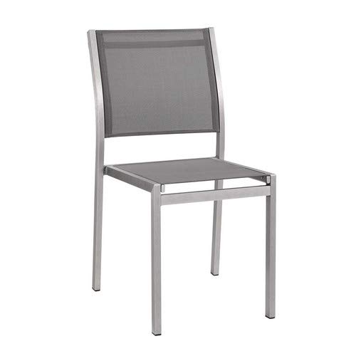 Modway Shore Outdoor Patio Aluminum Set Of 2 Side Chair In Silver Gray #TOP1