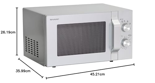 SHARP R204S Mikrovågsugn 800 W i Silver - 20 L Kapacitet