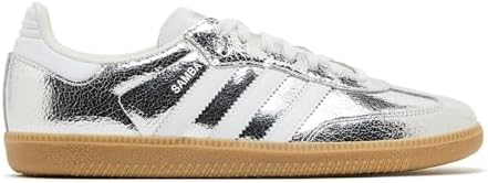 Adidas Samba OG Tênis feminino, Prata metálico/calçado branco