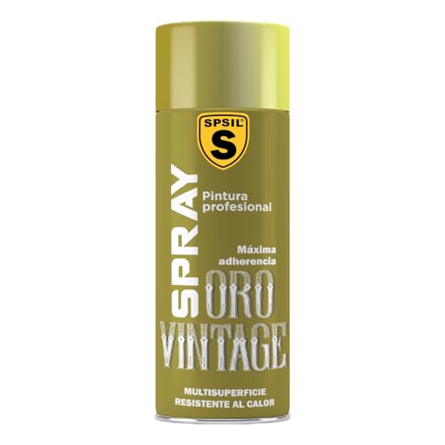 SPSIL Pintura Spray para Metal Secado Rápido Oro Vintage pack of 1 200ml Profesional Interior Exterior
