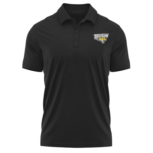 Campus Lab Towson University Adult Men's Polo Left Chest Logo, Black, Large