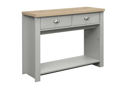 Birlea Highgate 2 Drawer Console Table Grey & Oak Effect