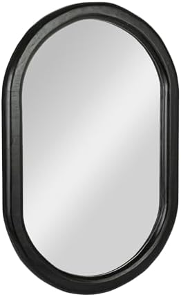 Creative Co-op Pewter Framed Mirror With Chain - Hanging Wall Mirror, 15.75" Height