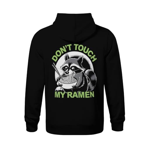 Kids Funny Japanese Noodle Ramen Racoon Retro Boys Girls Lightweight Kangaroo Pocket Fleece Hoodies3